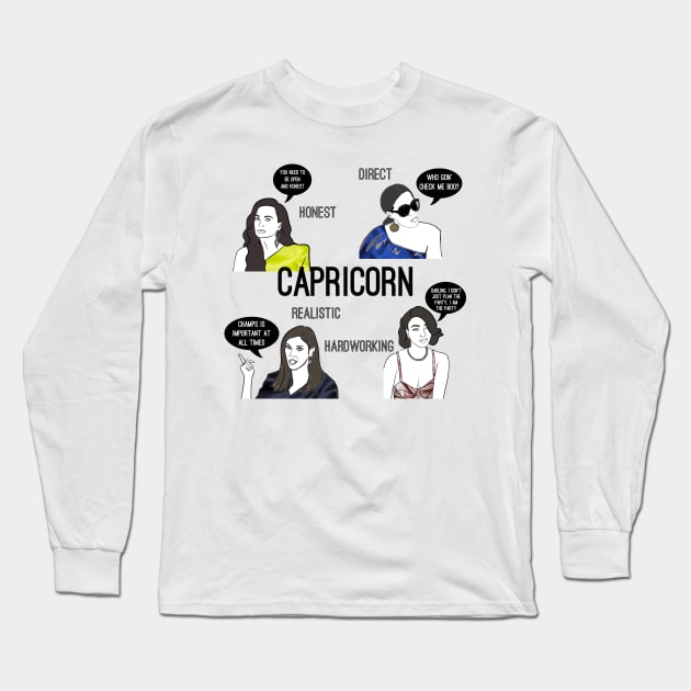 Capricorn- Bravostrology series Long Sleeve T-Shirt by Katsillustration